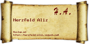 Herzfeld Aliz névjegykártya